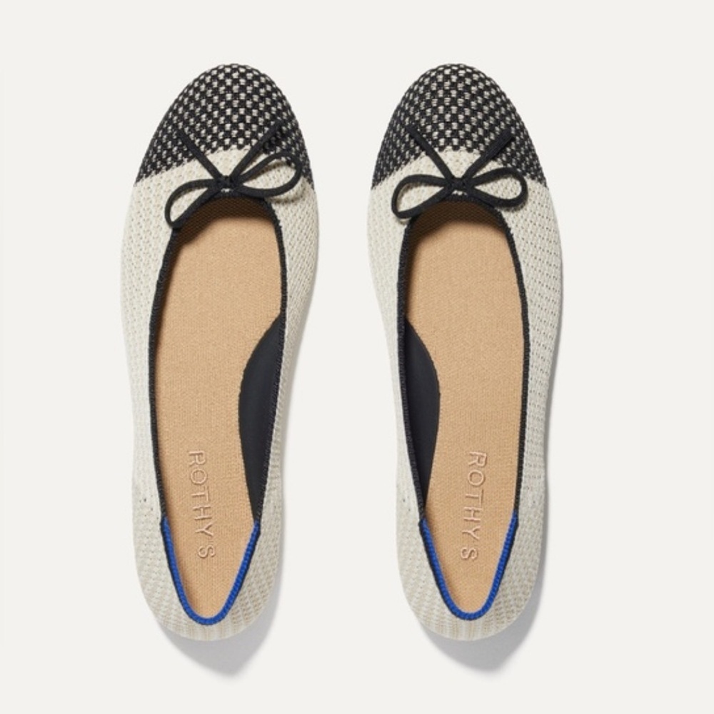 Rothy's Black & White Tweed Ballet Flats - Picture 2 of 15